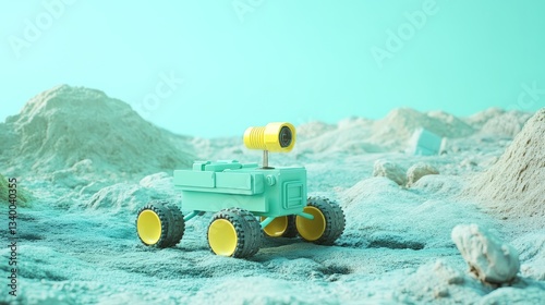 Space Pastel Green View Desert Martian Camera Text