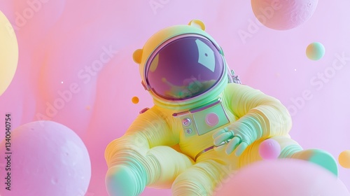 Space Pastel Yellow Perspective Right Bear Empty Station