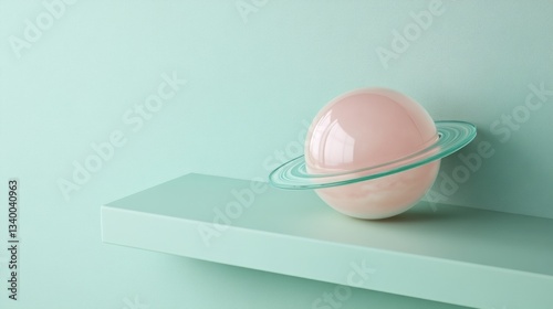 Space Pastel Pink Perspective Cosmic Green Glass Ring
