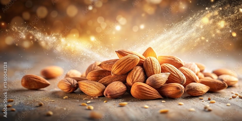 Fototapeta premium Double Exposure: Almonds & Crumbs - Gourmet Food Photography