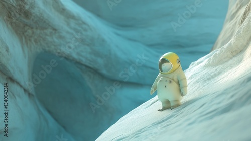 Space Pastel Green Perspective Yellow Penguin Spacesuit