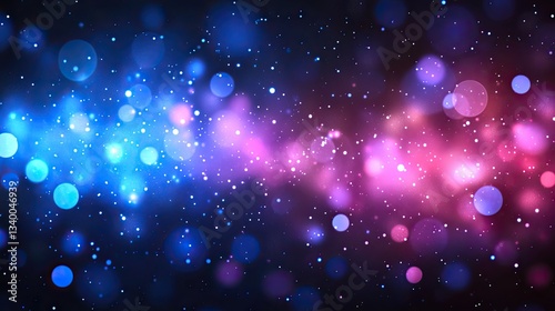 Abstract bokeh background with vibrant blue and pink lights