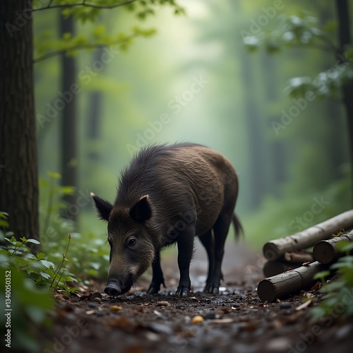 Wild Boar in the Forest photo