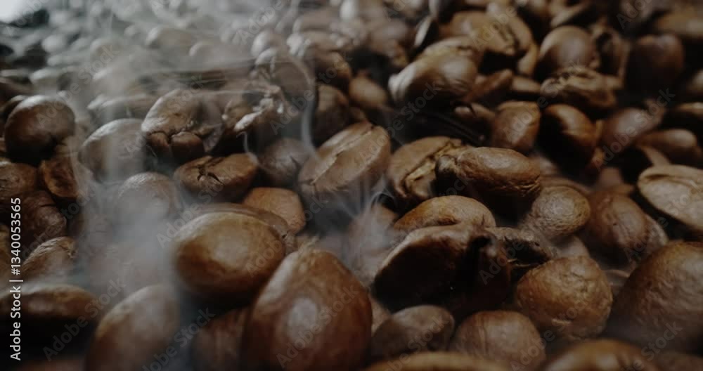 A CloseUp View of Fresh Coffee Beans Ready for Brewing Into a Delicious Beverage A CloseUp View of Fresh Coffee Beans Ready for Brewing Into a Delicious Beverage