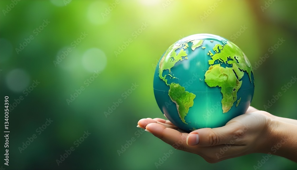 World Environment Day and Earth Day concept featuring a globe, symbolizing sustainability, nature conservation, and global ecological awareness World Environment Day and Earth Day concept featuring a globe, symbolizing sustainability, nature conservation, and global ecological awareness