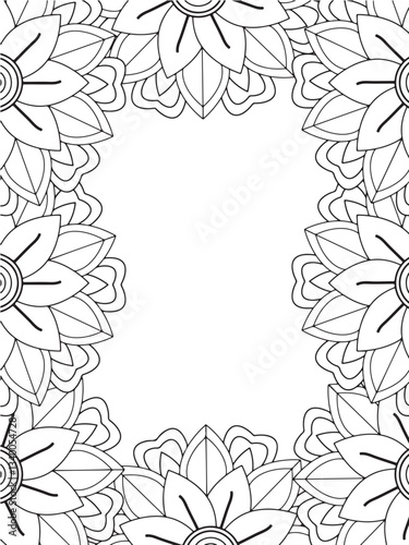 Border flower coloring pages for adult