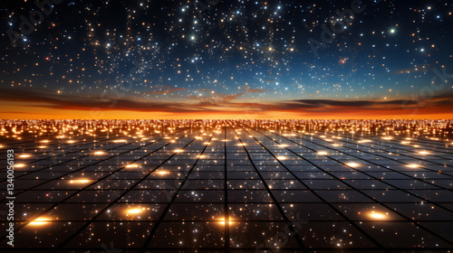 A bustling cityscape illuminated by numerous lights illustrating the causal structure of spacetime in a graphic representation of urban life.