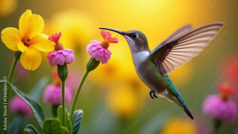 Fototapeta premium hummingbird and flower