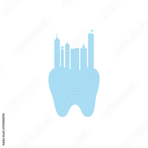 Dental city vector logo design. Modern inspiration dental sign with building town logo design.