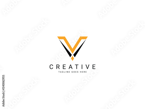 v letter logo design