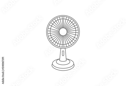 扇風機, 家電, 冷房, 送風機, 風, 涼しい, 夏, 熱中症対策, クールダウン, 電化製品, シンプル, アイコン, ラインアート, シルエット, 省エネ, 節電, 暑さ対策, クリーン, 換気, 風量調節, 部屋, リビング, オフィス, エアコン補助, サーキュレーター, 空調, 冷却, 気温, インテリア, 快適, ファン, クール, プロペラ, クーラー, 器具, 電気