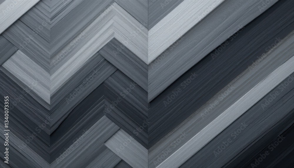 Obraz premium Modern Gray Chevron Patterns in Angular Layers for Stylish Interiors