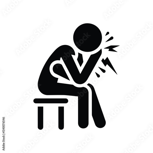 stickman isolated human silhouette illustrations headache toothache stick figure icon person