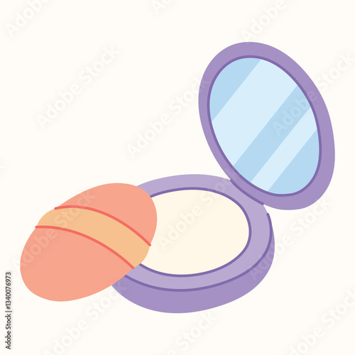 Face powder. Vector illustration in cartoon style on light isolated background
