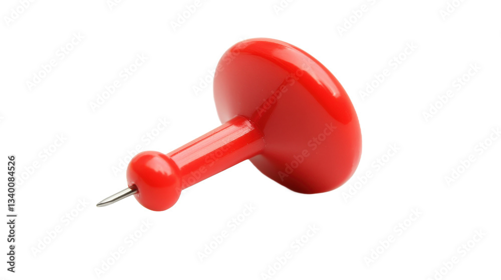 Red location icon, location pointer symbol and red map pin on a transparent background