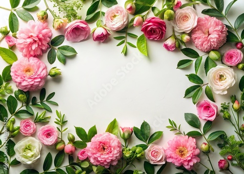 Wallpaper Mural Elegant Pink Floral Frame Food Photography Background Torontodigital.ca