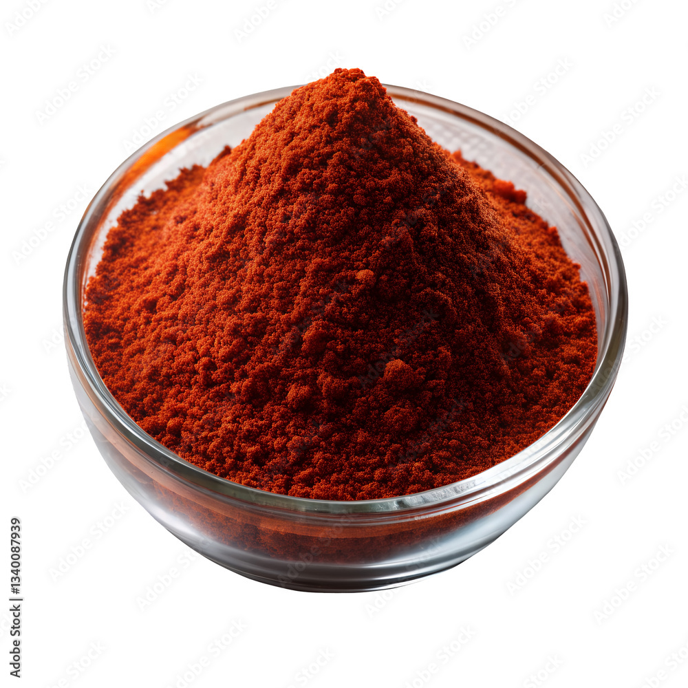 Spice of Life: A vibrant bowl filled with rich, red paprika powder, a common ingredient, its fiery hue promises a burst of flavor, captured in a clear, glass bowl. Spice of Life: A vibrant bowl filled with rich, red paprika powder, a common ingredient, its fiery hue promises a burst of flavor, captured in a clear, glass bowl.