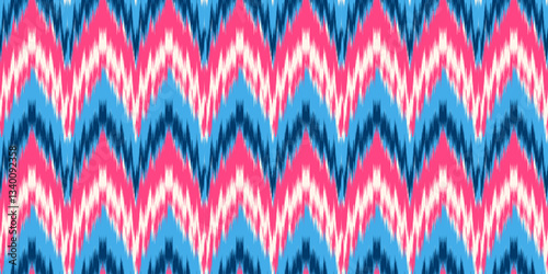 Ethnic ikat seamless pattern.beautiful pattern. floral embroidery, bohemian style, abstract flower art print. ethnic ikat abstract art. seamless fabric. ikat design for fabric, wallpaper, clothing.	