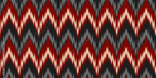 Ethnic ikat seamless pattern.beautiful pattern. floral embroidery, bohemian style, abstract flower art print. ethnic ikat abstract art. seamless fabric. ikat design for fabric, wallpaper, clothing.	