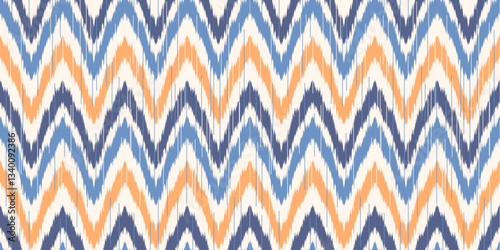 Ethnic ikat seamless pattern.beautiful pattern. floral embroidery, bohemian style, abstract flower art print. ethnic ikat abstract art. seamless fabric. ikat design for fabric, wallpaper, clothing.	