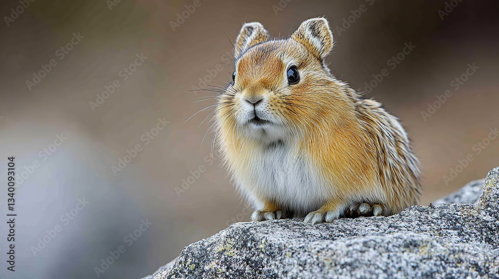 Fototapeta premium Close-up of a ground squirrel on a rock