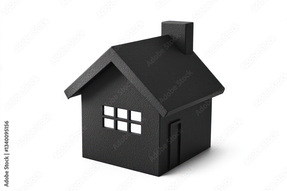 Pictogram a solid black house, isolated on white Pictogram a solid black house, isolated on white