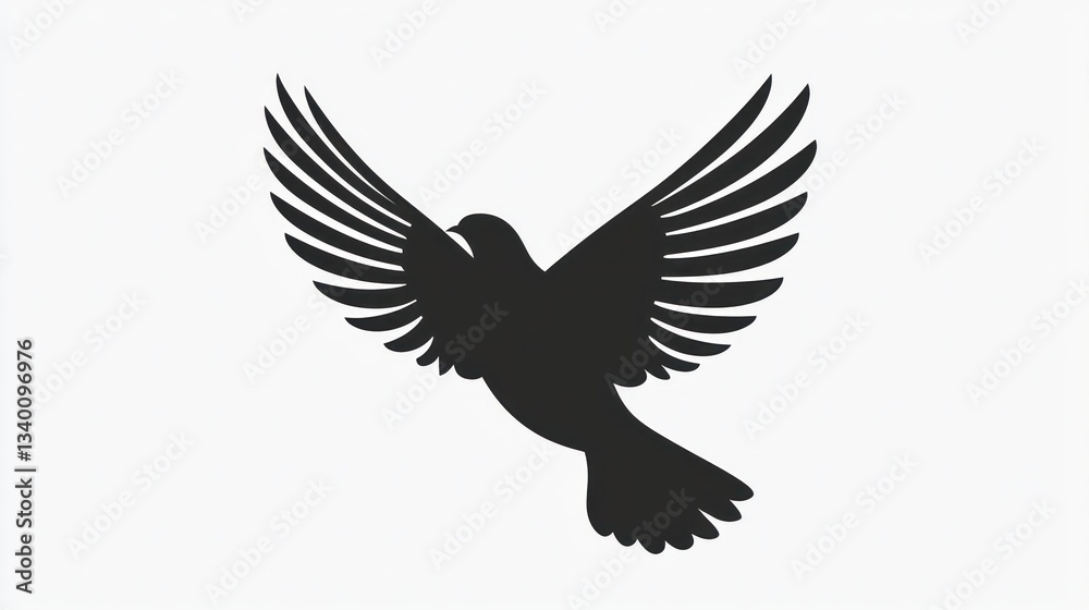 Fototapeta premium Solid bird icon on white background