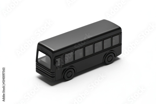 Solid black bus icon on white. Suitable for transportation and city transit content