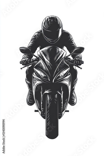 Solid black motorcycle icon on white