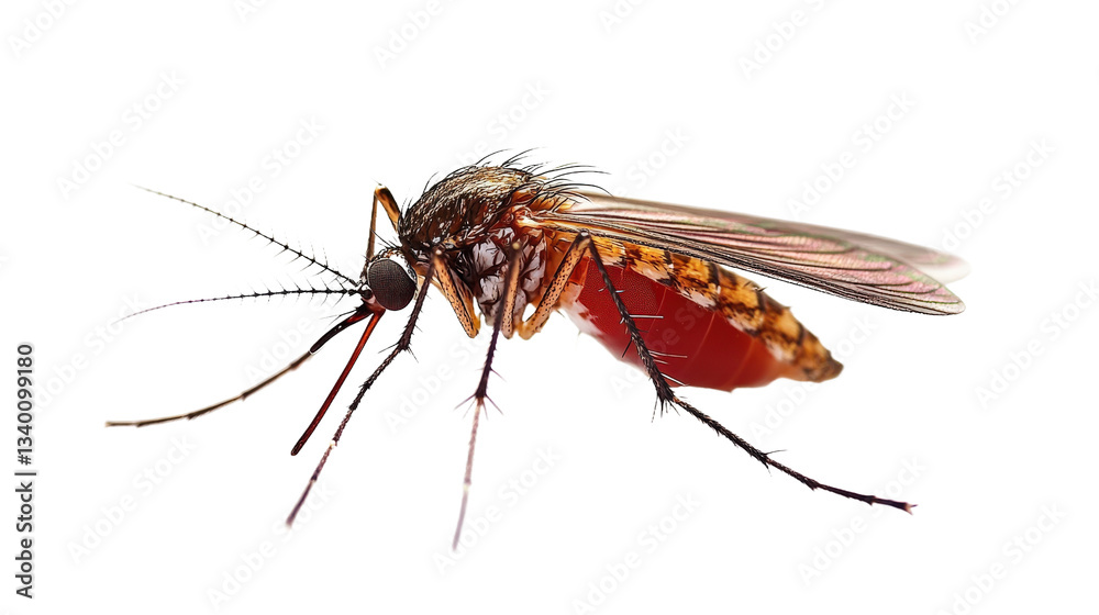 A mosquito is standing on a white background A mosquito is standing on a white background