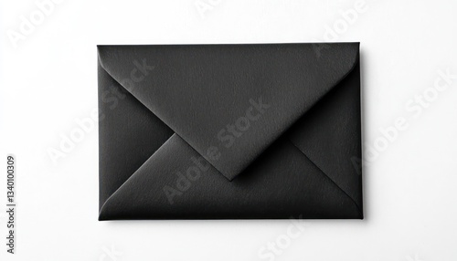 Black envelope pictogram on white, ideal for mail themes