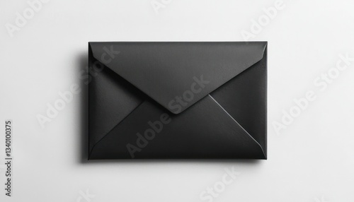 Black envelope pictogram on white, ideal for mail themes