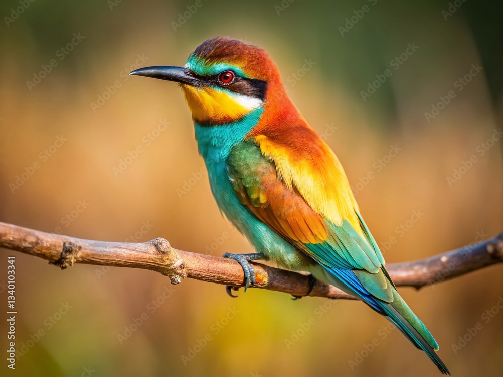 custom made wallpaper toronto digitalEuropean Bee-eater Bird Perched on Branch, Wildlife Photography
