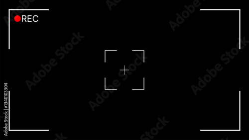Simple REC Overlay with Additional Camera Settings Horizontal Video Recording Camera Screen Effect