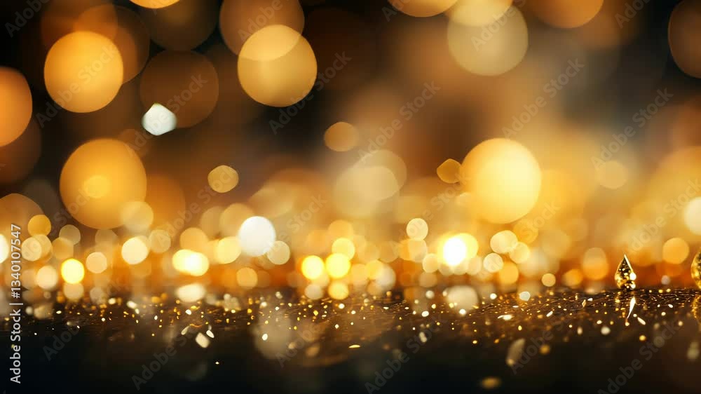 Golden festive bokeh background Golden festive bokeh background