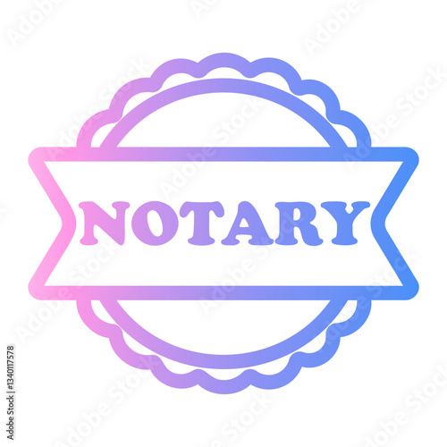 notary Line Gradient Icon