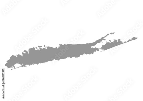 vector map of long islan in united state country with gray color