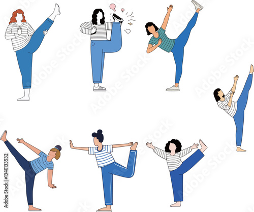 People Practicing Yoga Poses