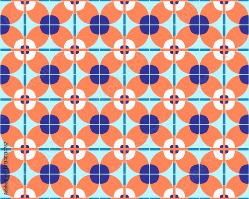 Oriental ethnic geometric seamless Tile pattern made with various traditional elements style design