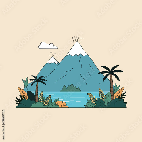 Tropical Island Landscape