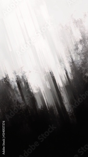 Abstract Black and White Diagonal Brush Strokes Painting Texture Art