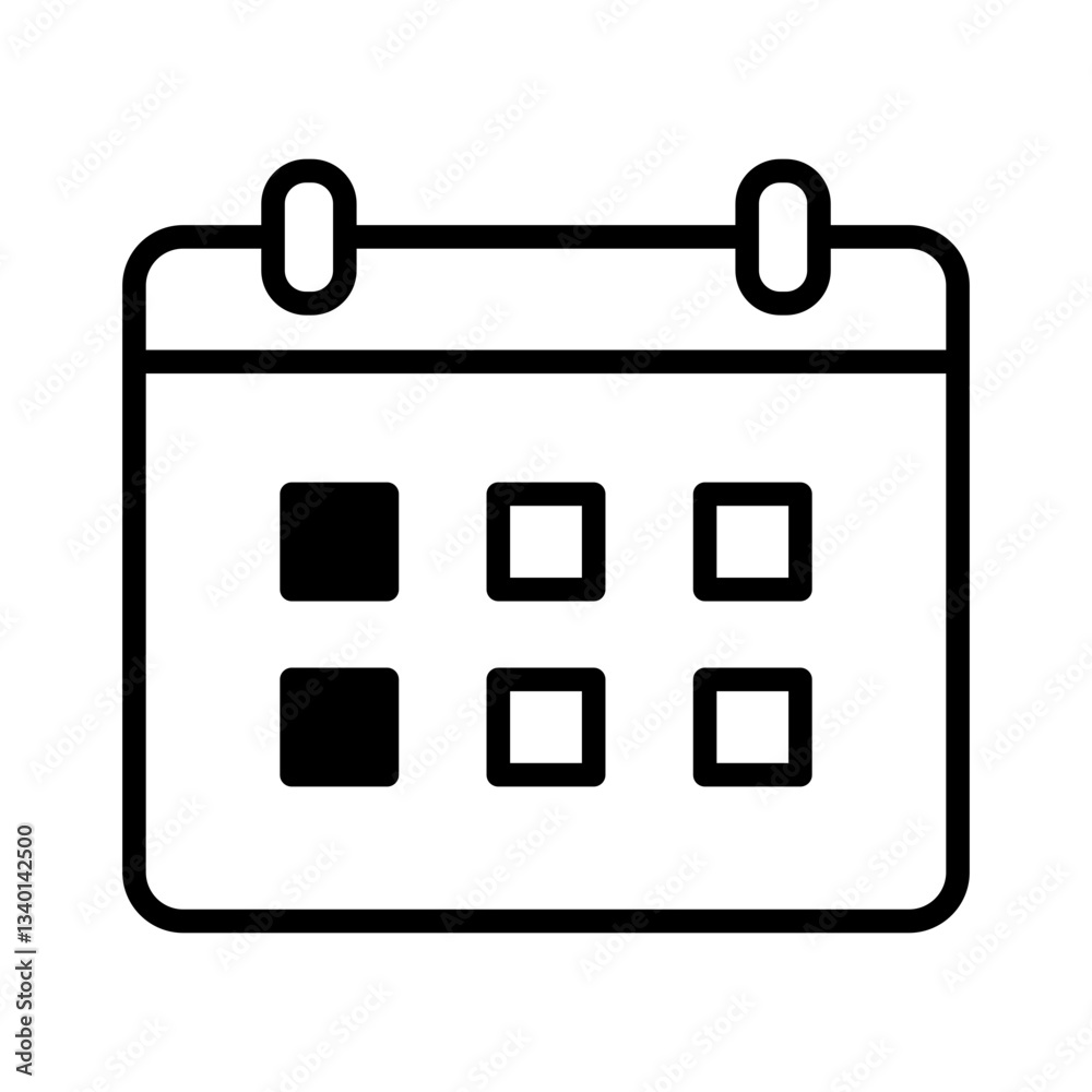 Calendar icon with holidays marked on it. Calendar icon with holidays marked on it.