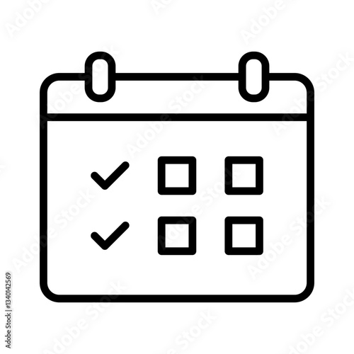 Calendar icon with check marks for holidays.