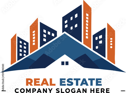 Real estate design element, Building construction logo design, Real Estate logo, Real estate with modern concept home building logo design inspiration
