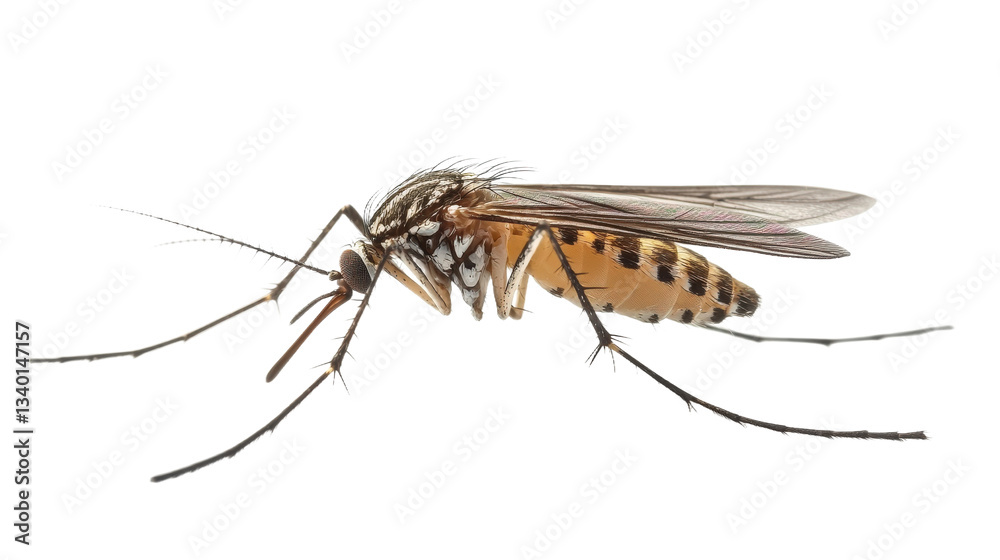 A mosquito is standing on a white background A mosquito is standing on a white background