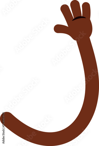 Snowman waving hello wooden hand