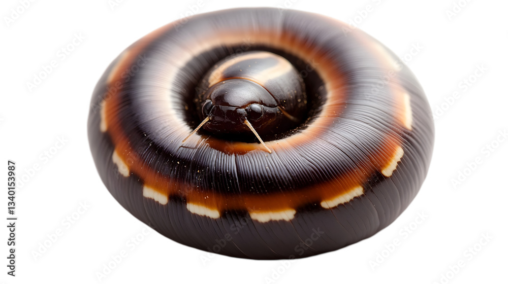 Fototapeta premium Bug Anatomy: Side Profile of a Millipede on White