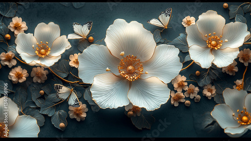 white orchid on black background