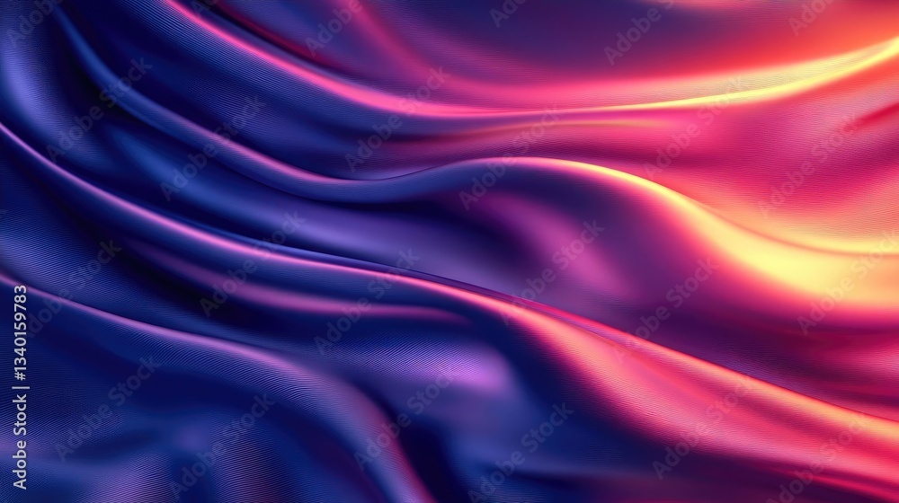 Abstract Draped Fabric Texture In Vibrant Blue Pink And Orange Gradient Color Scheme Background Design For Web And Print Media Usage. Fine Detailed Texture For Seamless Print Or Wallpaper Design Abstract Draped Fabric Texture In Vibrant Blue Pink And Orange Gradient Color Scheme Background Design For Web And Print Media Usage. Fine Detailed Texture For Seamless Print Or Wallpaper Design