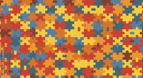 Colorful puzzle piece pattern for creative projects